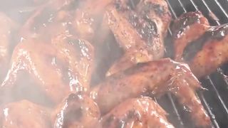Grilled maple apricot wings