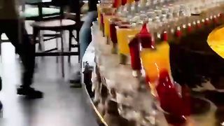 Spectacular cocktail serving from the bartender