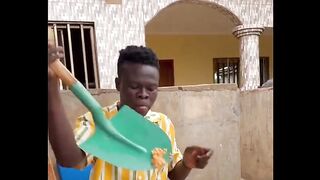 Eating with shovel