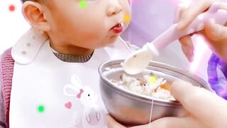 "Adorable Toddler's First Mealtime Adventure!"