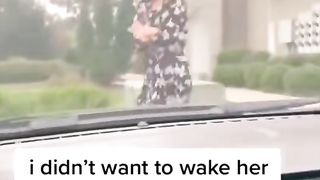 She wnts a kiss from her husband before living to work