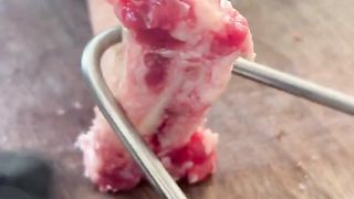 Smoked hanging tomahawks steaks with cheese loaded potatoes