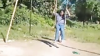 enjoying swinging