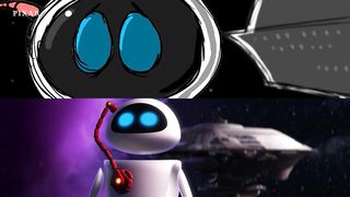 WALL·E and EVE Soar Through Space   Pixar Side by Side