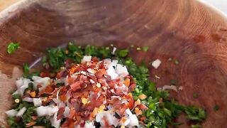 Picanha steak sandwich with fresh chimichurri