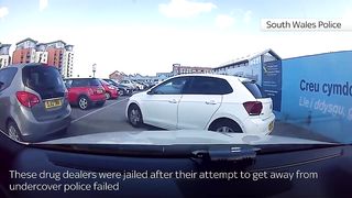 Wales_ Car upended as Swansea drug dealers fail to escape police.