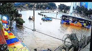 flash floods submerged the city center
