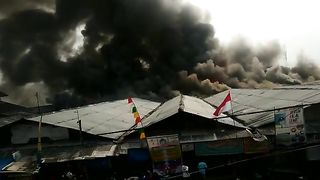 seconds when the settlement burned down in flames