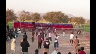 Shooting volleyball match