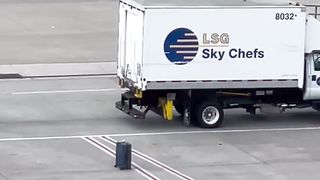 Ghost luggage at the airport terminal
