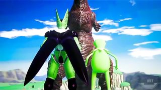 Perfect Cell and Godzila