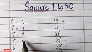 Square 1 to 50