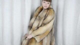 Fur coat fox with collar long FursBerry Ven