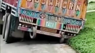 cavities under the road | truck overturning incident | road accidents