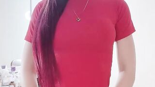Beautiful girl working in room
