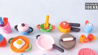 DIY How to make Miniature Kitchen Set from Polymer Clay