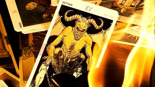 Burning black magic cards