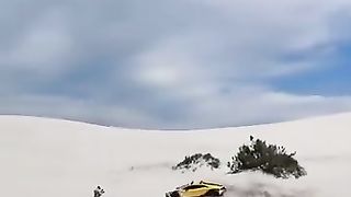 The Lamborghini Huracan Sterrato being used as intended on the Atlantis Dunes in Cape Town