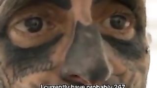 A man with a bunch of tattoos tried to paint them over