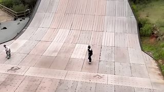 Dropping into the worlds LARGEST quarter pipe skateboarding shorts