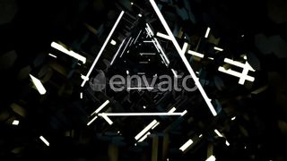 Abstract tunnel of dark triangular lights