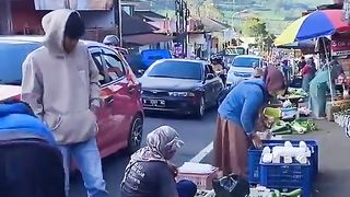 Market under the mountains