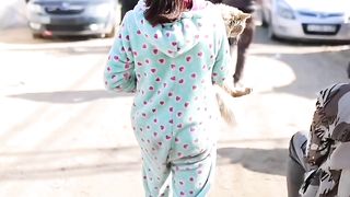 She saved her cat from explosions