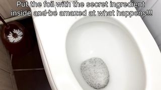 Put aluminum foil in the toilet! Once and you will be surprised by the result.