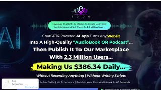ECCO Review – Publish your first audio book in 60 seconds making us $386.34 daily