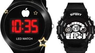Round Blue Apple Shape Dial Latest LED Watch for Boys & Girls Digital Watch