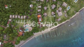 Aerial View of a Residential Village on Bali Island, Indonesia