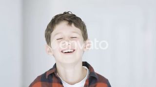 Cute Little Boy Laughing Heartily
