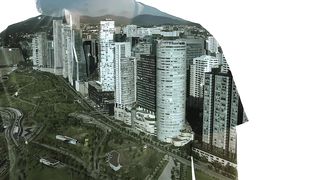 A Person's Confident Pose Against the Urban Skyline - A Symbol of Strength and Resilience