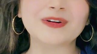 Cute girl lipsing in child voice