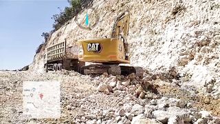 Excavator Loading limestone