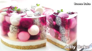 No-Oven _ No-Egg 과일 젤리 치즈케이크 _ Beautiful Dragon Fruit Jelly Cheesecake Recip