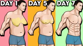 7 Min 7 Day 7 Beginner Exercises For Chest Fat (LOSE MAN BOOBS!)