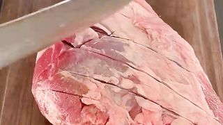 Roasted and braised leg of lamb