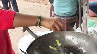 Sweet Lady Making Egg Rice #egg #rice #bangalore #streetfood
