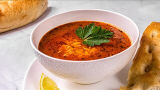 Simple Turkish Tomato Soup with Orzo