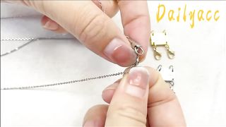 Necklace Clasp,18 K Gold and Silver Separator for Stackable