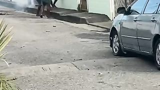 Fireworks used on human