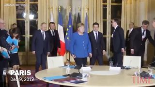 Russia President Putin And Ukraine President Zelensky Sit Down