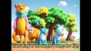 Lions King of the Jungle are Majestic and Powerful big like Cats have Strong roars-Songs for Kids