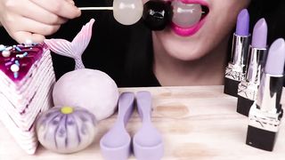 ASMR *EDIBLE SPOON, LIPSTICK, HAIR COMB 먹는 숟가락, 먹는 립스틱, 먹는 빗 먹방 (EATING SOUNDS) NO TALKING MUKBANG