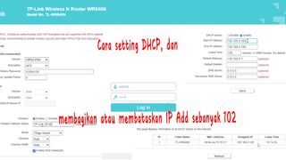 Cara setting DHCP, dan membagikan atau membataskan IP Address sebanyak 102