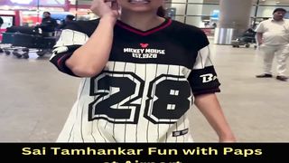 Sai Tamhankar Fun with Paps at Airport #saitamhankar #shorts #short #trending #viral #bollywood #shortvideo