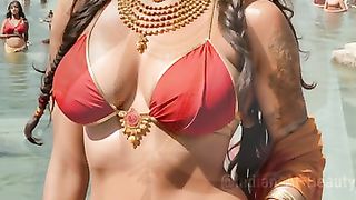 [4K] Indian AI Lookbook Model： Celebrating Diwali in a saree