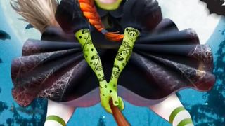 Ведьма на метле поёт песенку #shorts #comeon #halloween