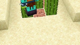 Snow and Cactus in Minecraft #minecraft #shorts